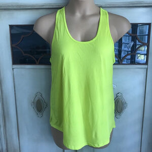EUC Zyia Active Neon Lime Open Back Vented Tank | Size XL